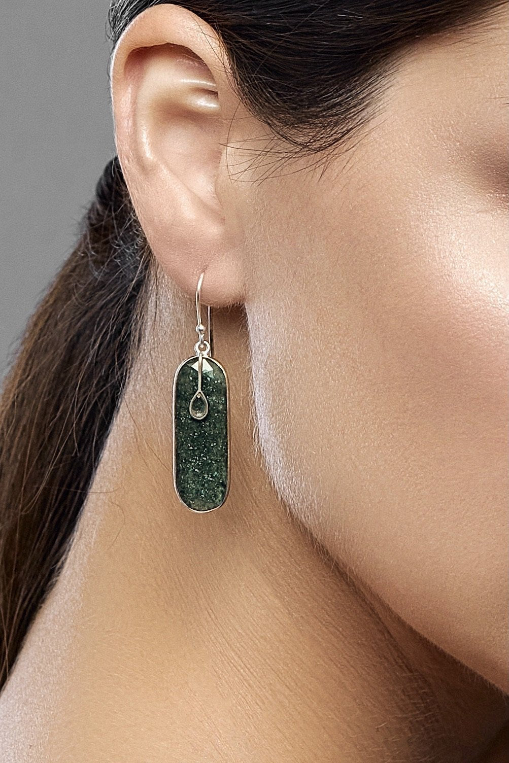 AVENTURINE BRICK EARRINGS