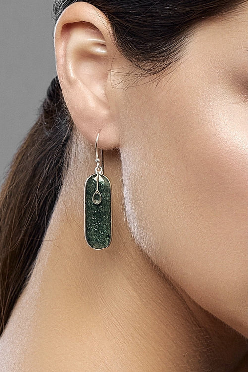 AVENTURINE BRICK EARRINGS