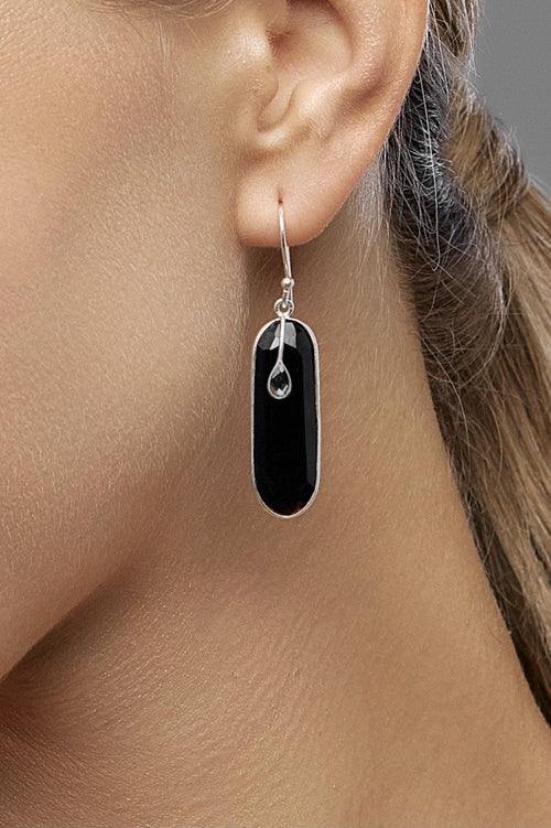 BLACK BRICK EARRINGS