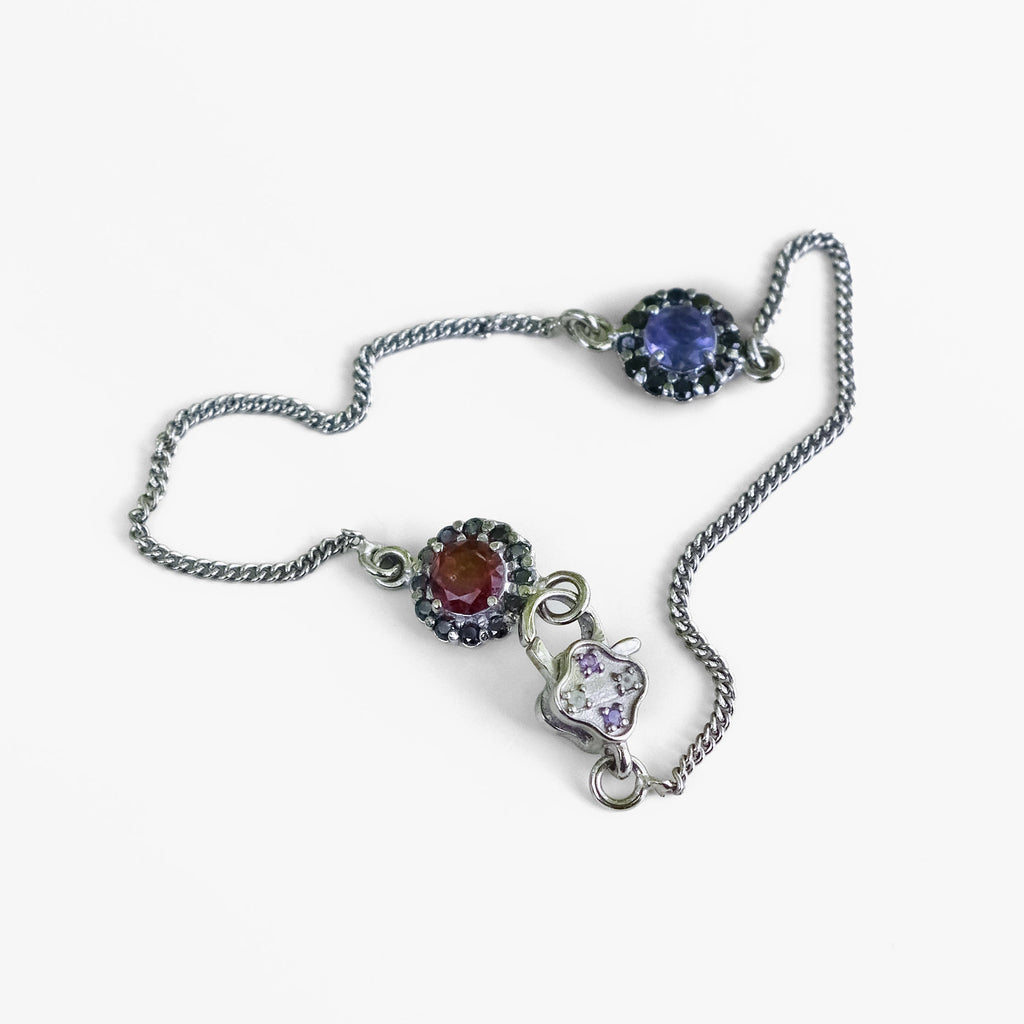 BLUE AND RED FLOWER BRACELET