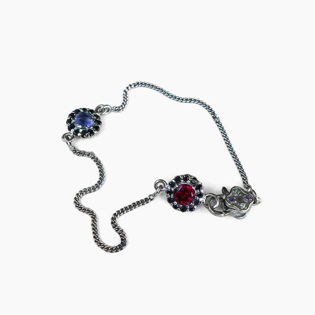 BLUE AND RED FLOWER BRACELET