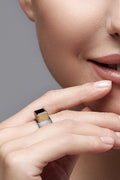 GARNET DOUBLE BLACK RING