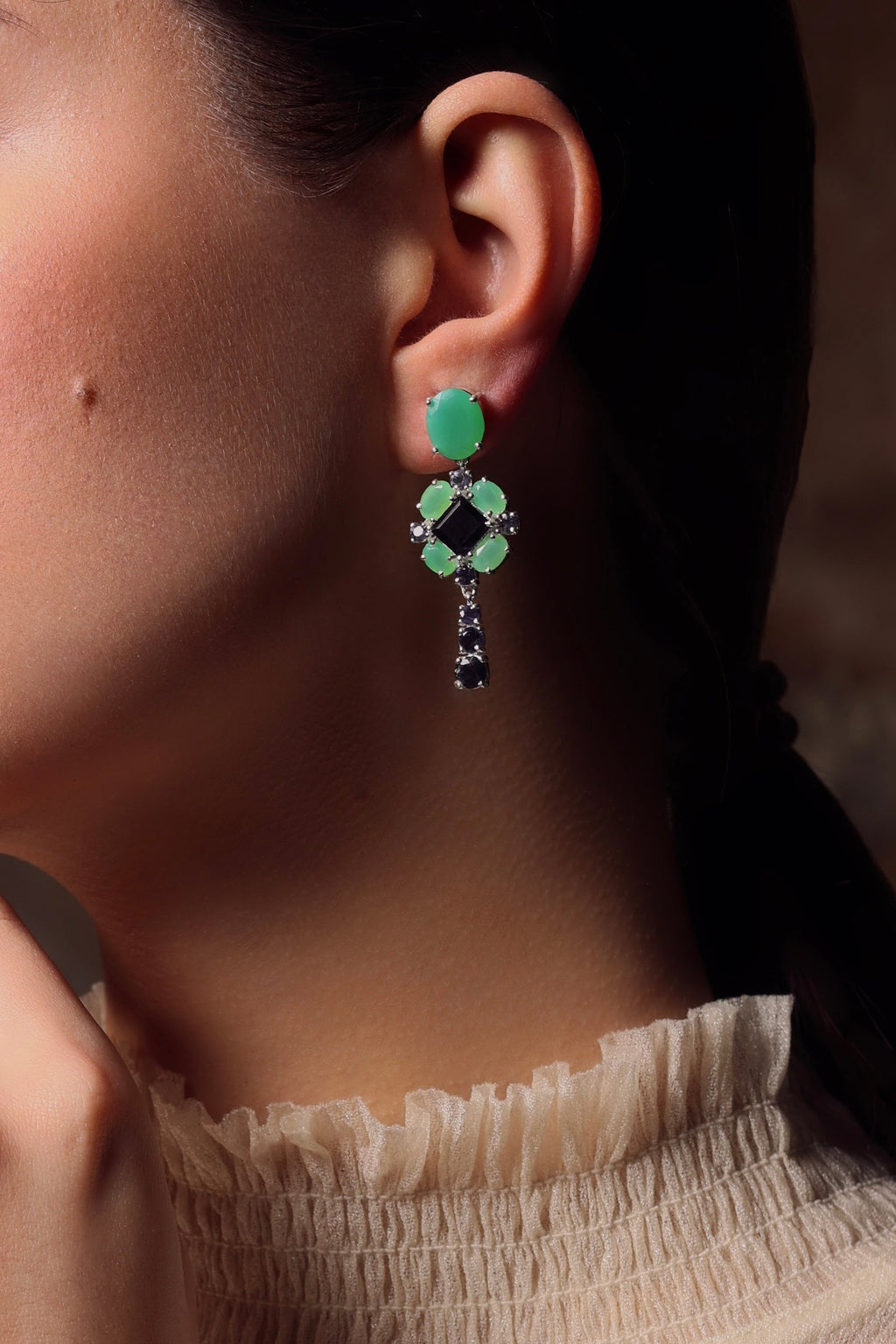 GREEN MIST QUEEN EARRINGS