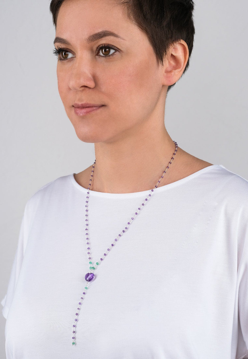 LAVENDER HEART CHAIN
