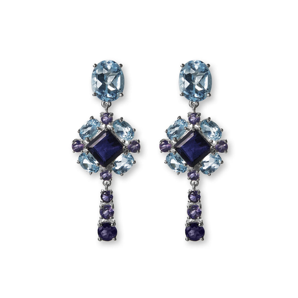LIGHT BLUE QUEEN EARRINGS