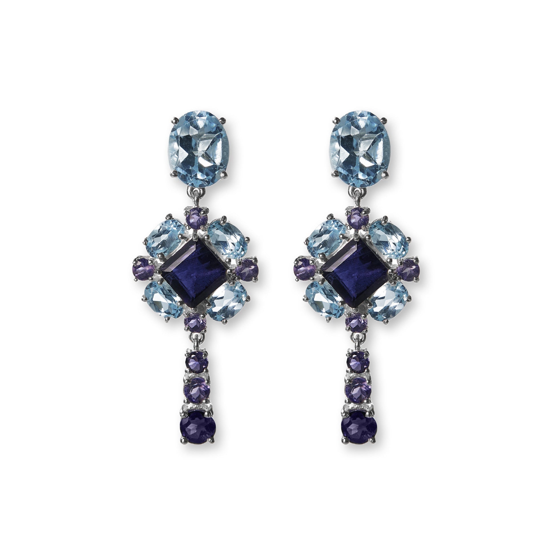LIGHT BLUE QUEEN EARRINGS