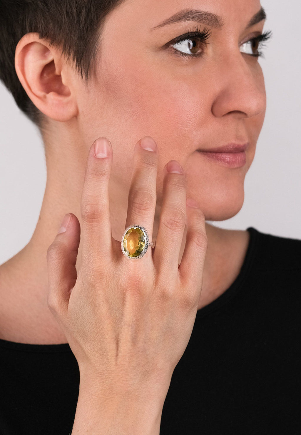 OVAL RING CITRIN