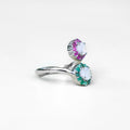 PINK AND GREEN FLOWER RING