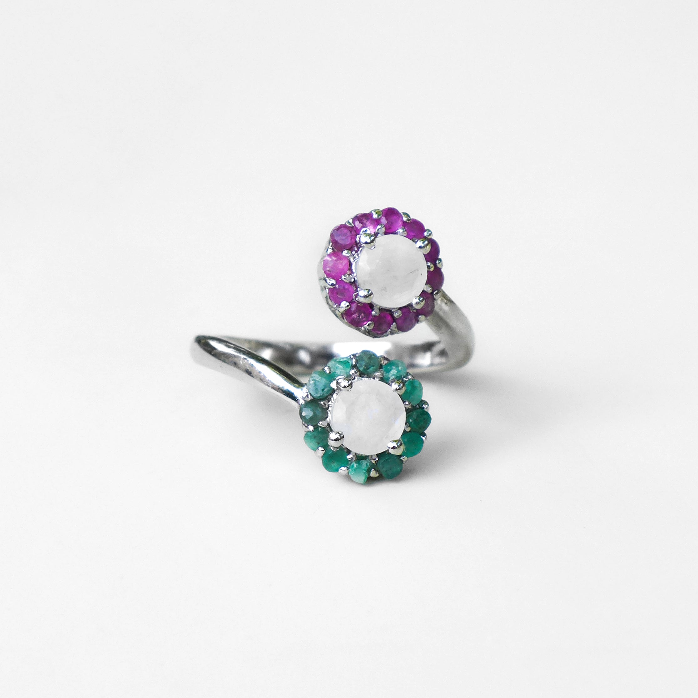PINK AND GREEN FLOWER RING
