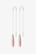 ROSE QUARTZ DROPS LONG EARRINGS