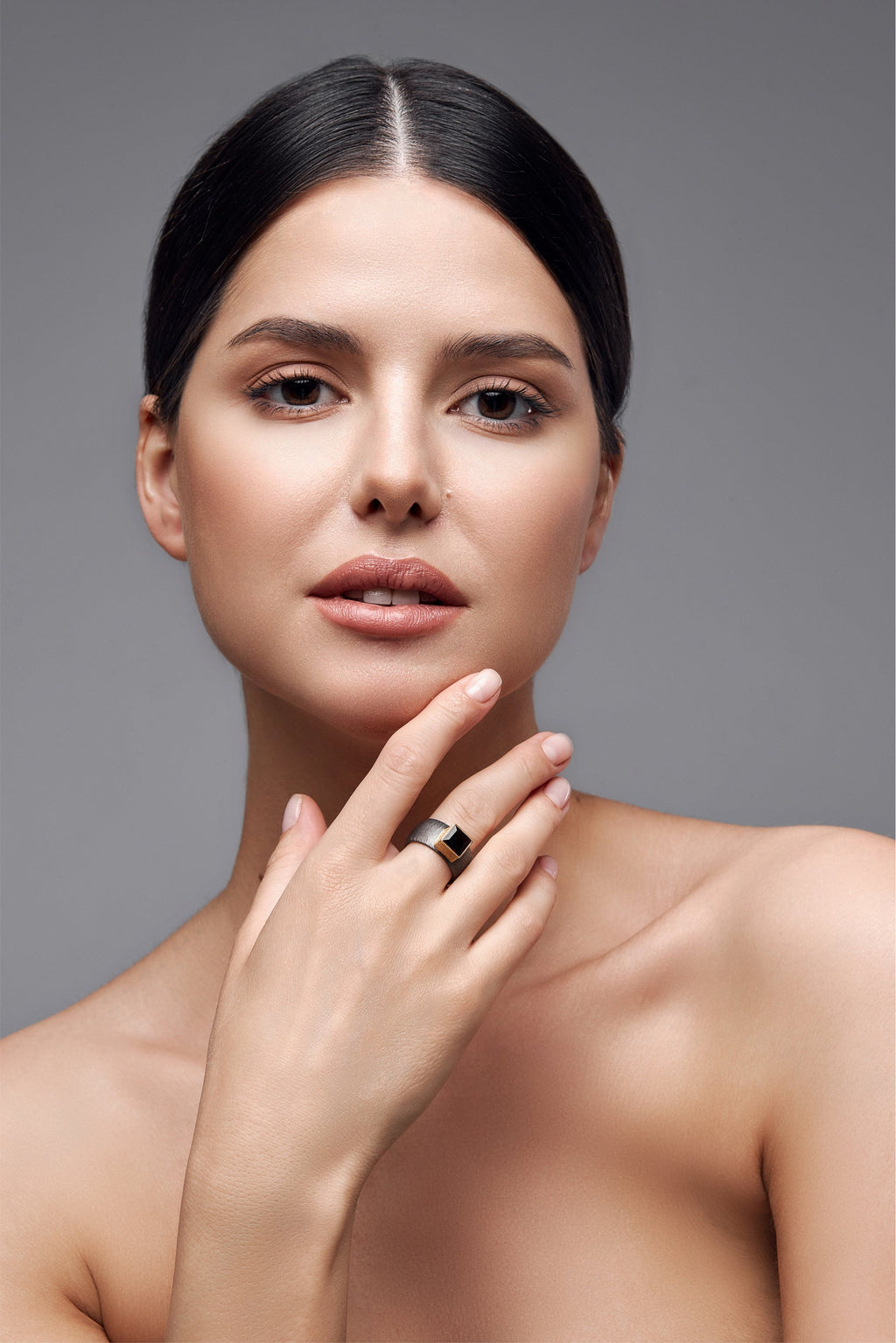 SMOKY QUARTZ BLACK RING
